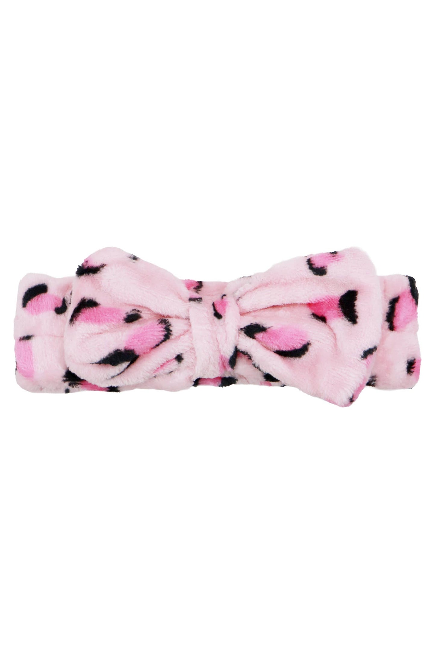 Leopard Bow Spa Headband – Soft Fleece Makeup Headband