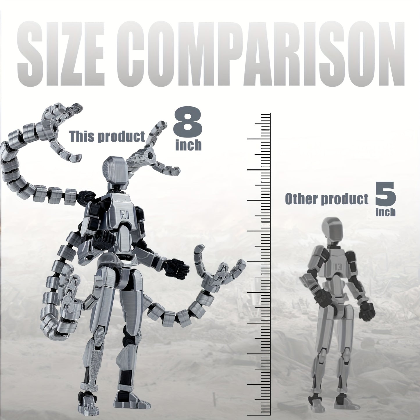 (Assembly Completed) T13 3D Printed Action Figure, Robot 13 Collectible Action Figure Articulated, for Collectors Desktop Decoration