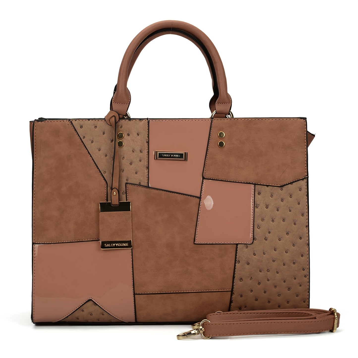 New Fashion Large Capacity Splicing Color Handbag Casual All Fashion Women's Single Shoulder Crossbody Bag