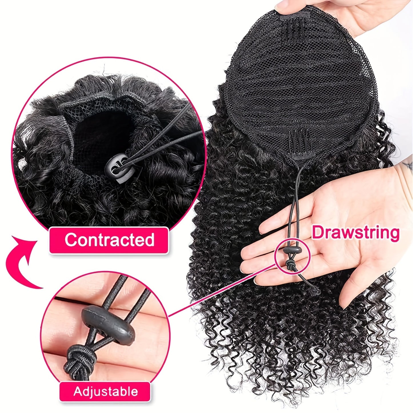 10/14/18inch Chic Kinky Curly Ponytail Extension for Women - Natural Look, Easy Clip-In Hairpiece, Long Ponytail Clip, Ponytail Extension Short Wavy Claw, Straight Claw Clip Ponytail, Extra Thick Ponytail Extension, Ponytails