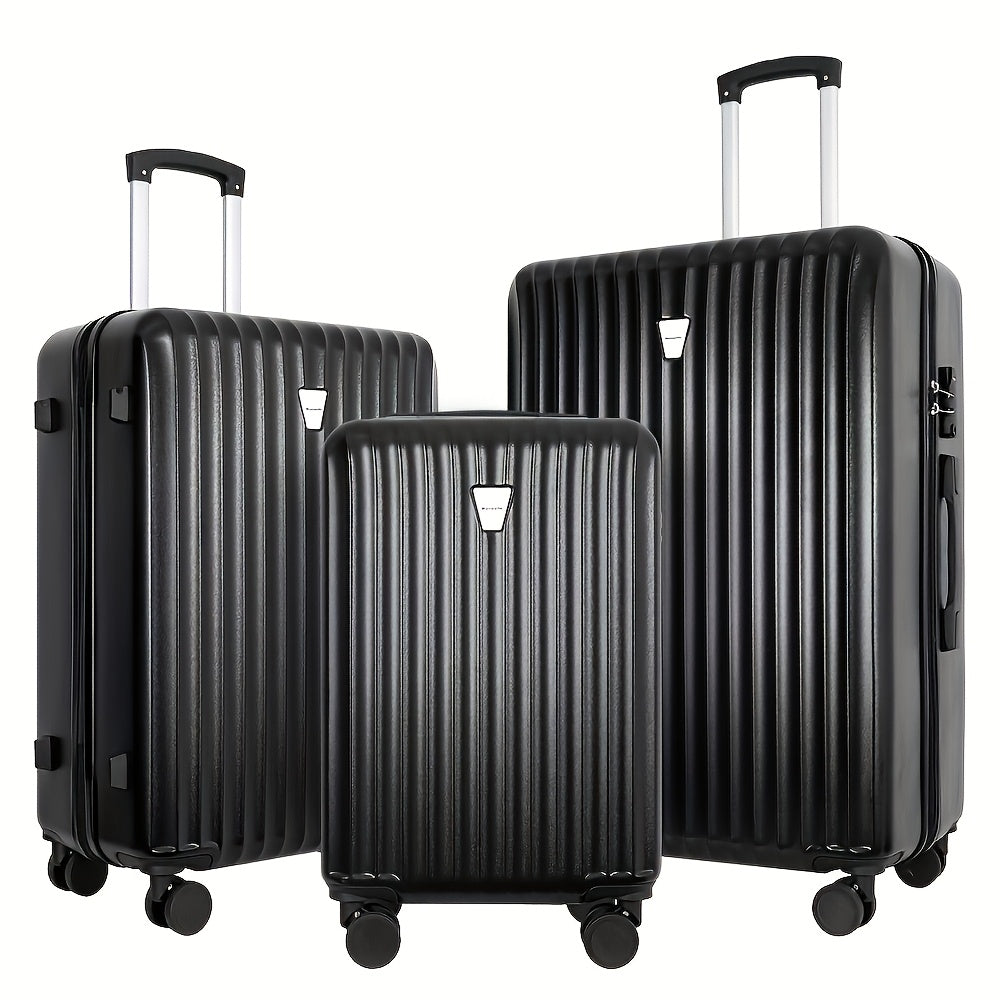 3pcss Luggage Set-Durable Hard Shell Suitcase Set With Double Spinner Wheels, Large Capacity, Includes 3pcs U-Shaped Travel Pillow Set, Ideal For Business Trips And Family Vacations, Perfect For Friends & Loved Ones