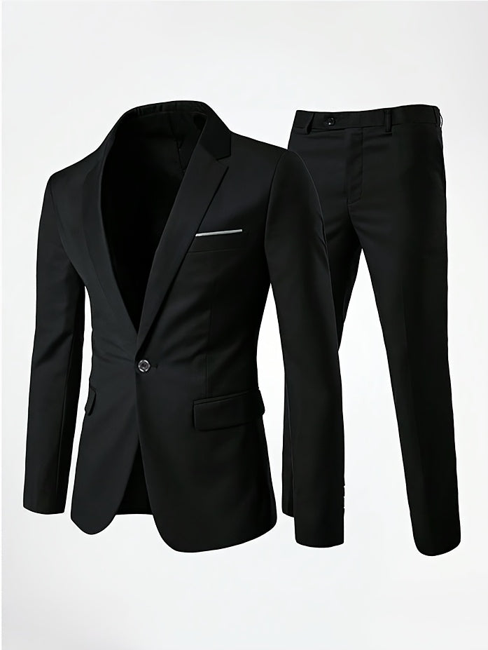 Men'S Premium New Two-Piece Suit Set, Stylish for Weddings, Parties, Graduation Ceremonies, And Business Gatherings.