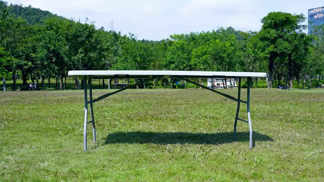 Folding Table 30*20inch/4ft/6ft Portable Heavy Duty Plastic Fold-In-Half Utility Table Indoor Outdoor Adjustable Height Folding Table with Carrying Handle, Office, Camping And Party, Back to School