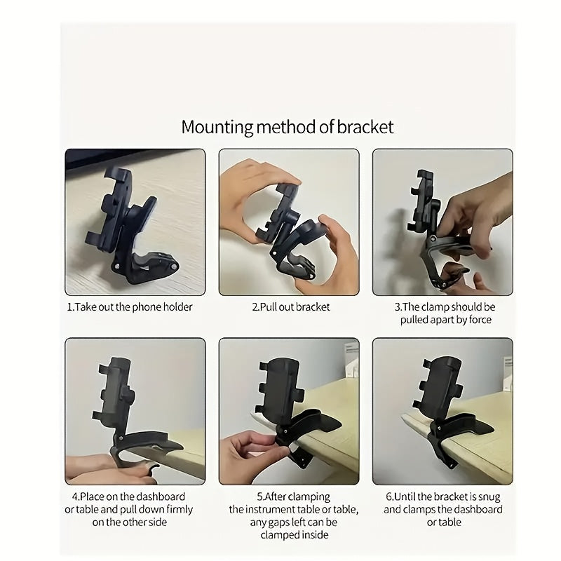 Car Dashboard Phone Holder - Adjustable Mount for iPhone, for for galaxy & More - Easy Installation, Secure Driving Design, ABS Material, Rectangular Shape, Non-Waterproof, Vehicle Compatibility, Car Electronics Accessories,