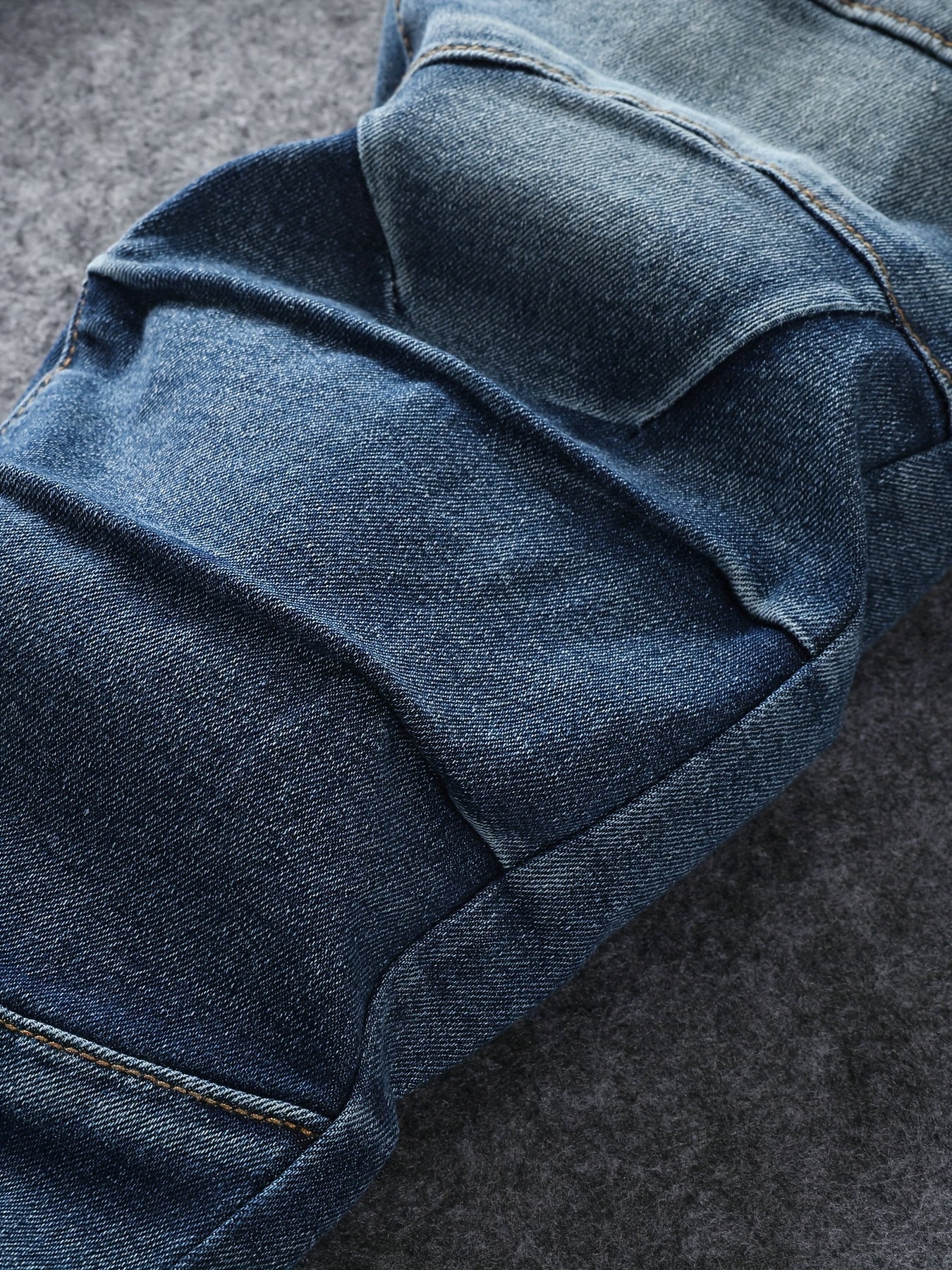 Men's Slim Fit Stretch Jeans - Washed, Bleached, Distressed, Panelled Design, Stylish Workwear, Practical And Wearable, Machine Washable All-season Jeans
