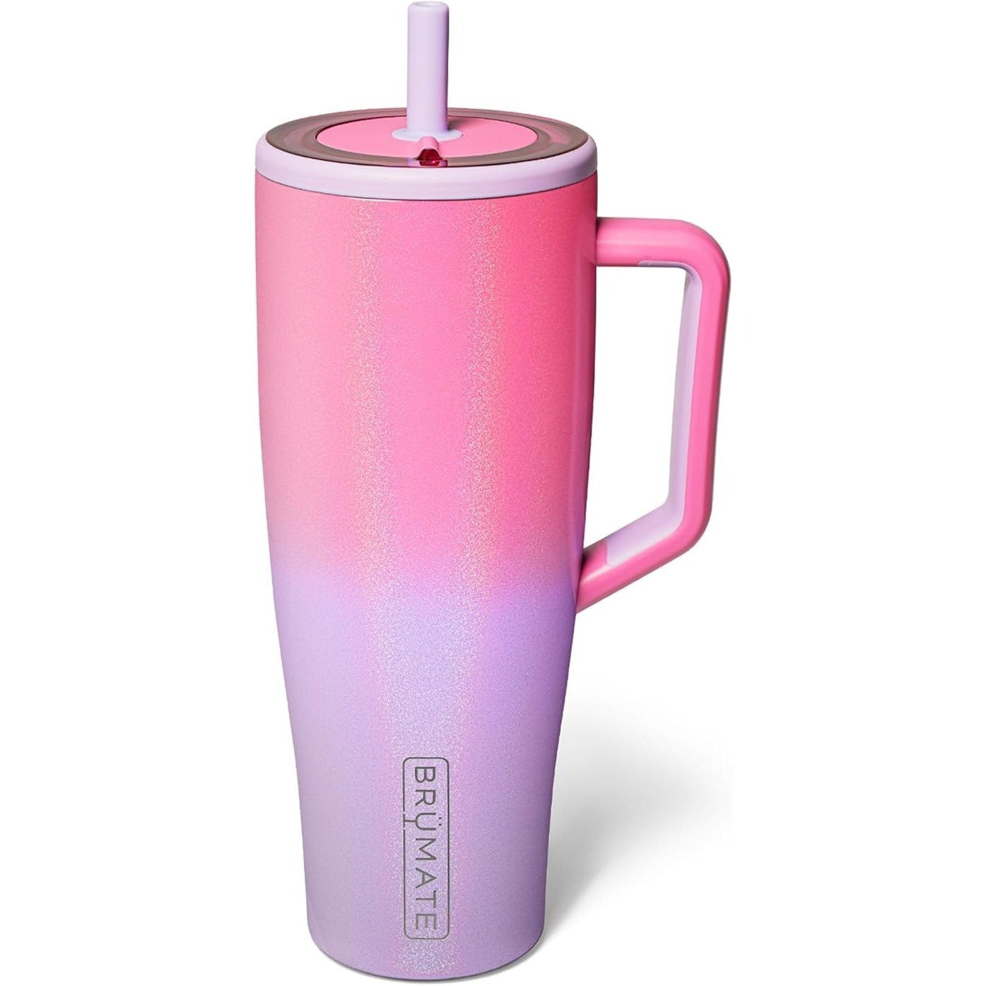 40 oz Tumbler with Handle and Straw | 100% Leakproof Insulated Tumbler with Lid and Straw | Made of Stainless Steel | Cup Holder Friendly Base | 40oz，Color: Cotton Candy