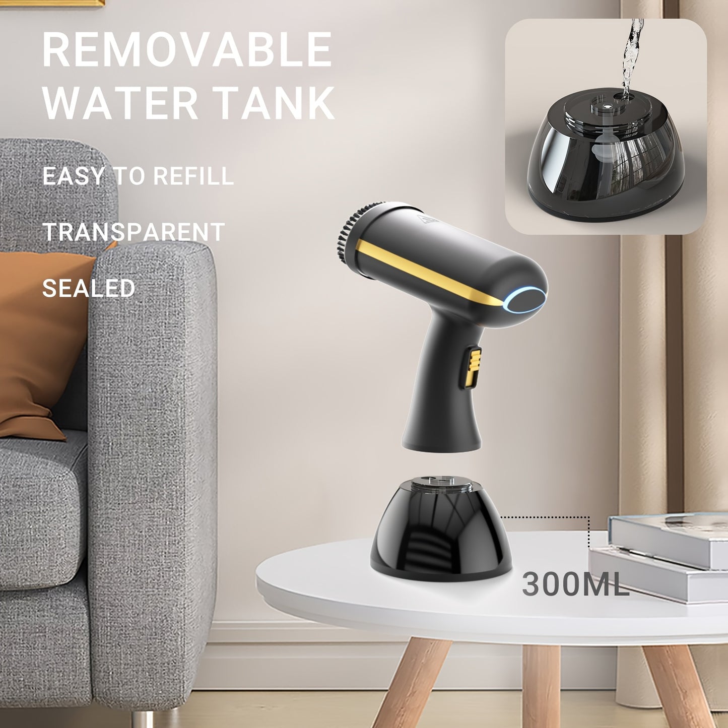 1100W High-Power Handheld Hanging Ironing Machine - Portable Steam Iron with 300ml Large Capacity Water Tank, 20S Fast Fogging, Stainless Steel Panel & 110V Plug for Home & Travel, Wrinkle Removal for All Clothing Fabrics, Tr