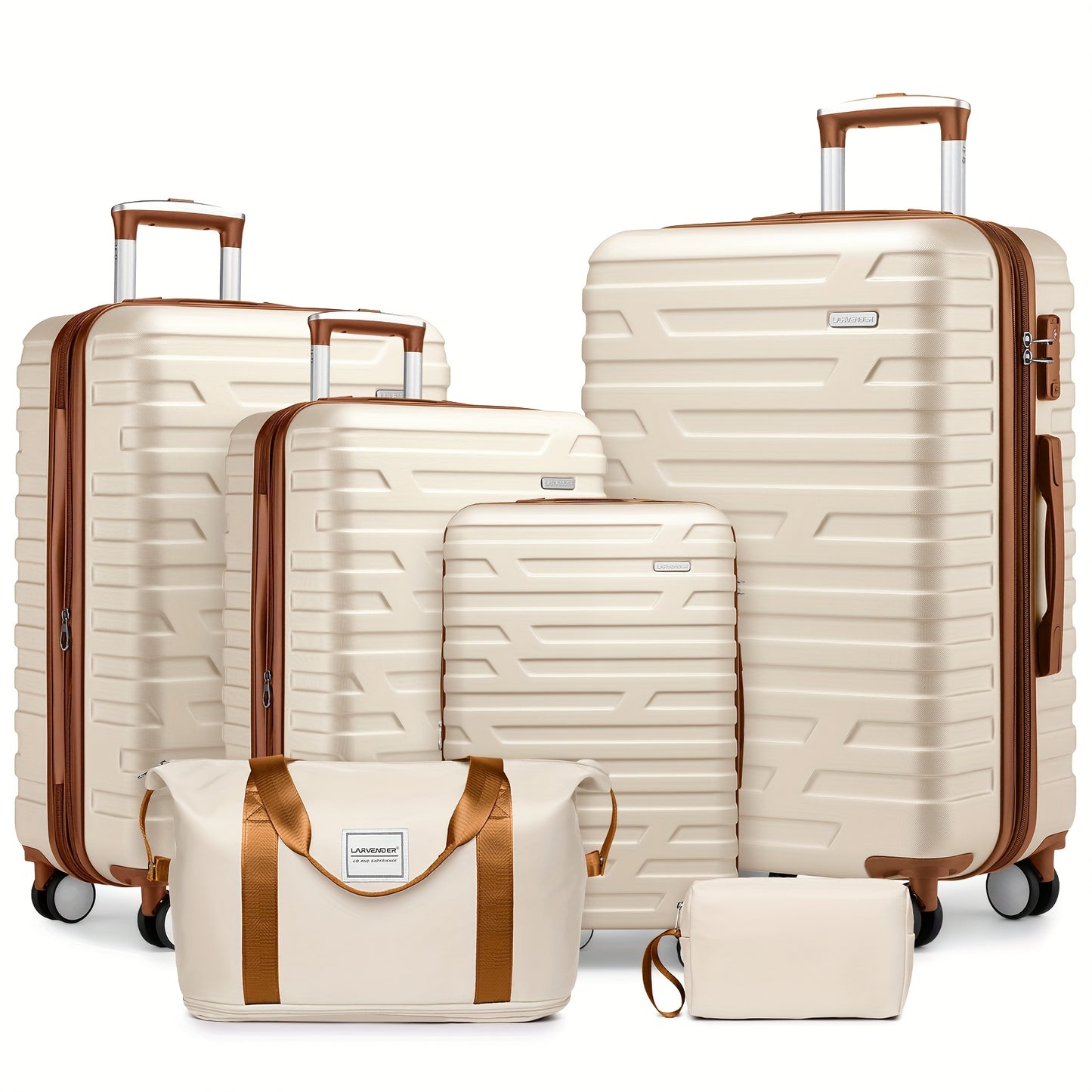Luggage 6pcs Sets Hardside Expandable Suitcases (Only 24/28inch) with Spinner Wheels TSA Lock, Lightweight Travel Carry On Luggage Sets, ABS Large Capacity Travel Suitcase Set