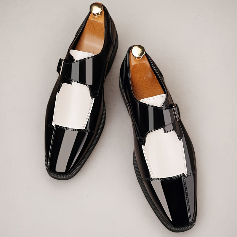 British - Style Elegant Men'S Casual Faux Leather Shoes - Classic Slip - On Dress Shoes. They Are Suitable For Weddings, Parties, And Formal Events, As Well As For Business Formal Occasions. These Are Slip - On Shoes