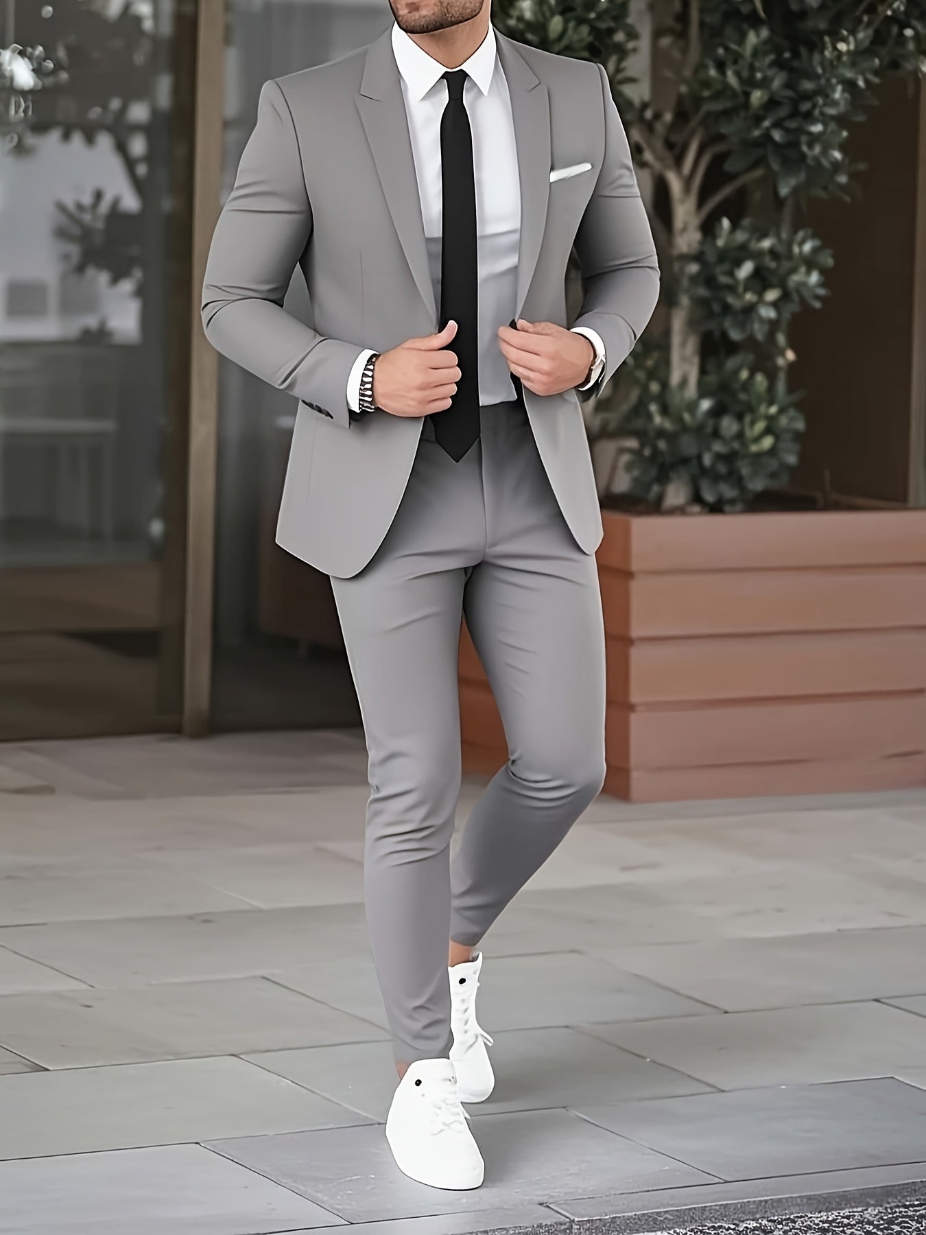 Men'S Premium New Two-Piece Suit Set, Stylish for Weddings, Parties, Graduation Ceremonies, And Business Gatherings.