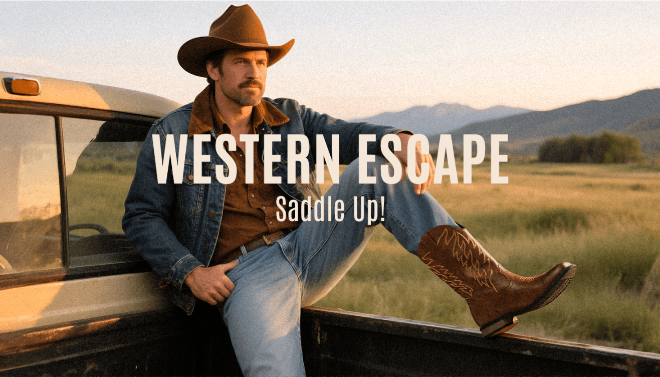 Bruno Marc Men's Slip-On Western Cowboy Boots with Chic Cloud Pattern & Orange Flame-like Toe - Non-Slip TPR/Rubber Sole, Comfortable PU Upper, Retro Square Toe - All-Terrain Riding, Masquerade & Party Boots for Men (Easy Sli