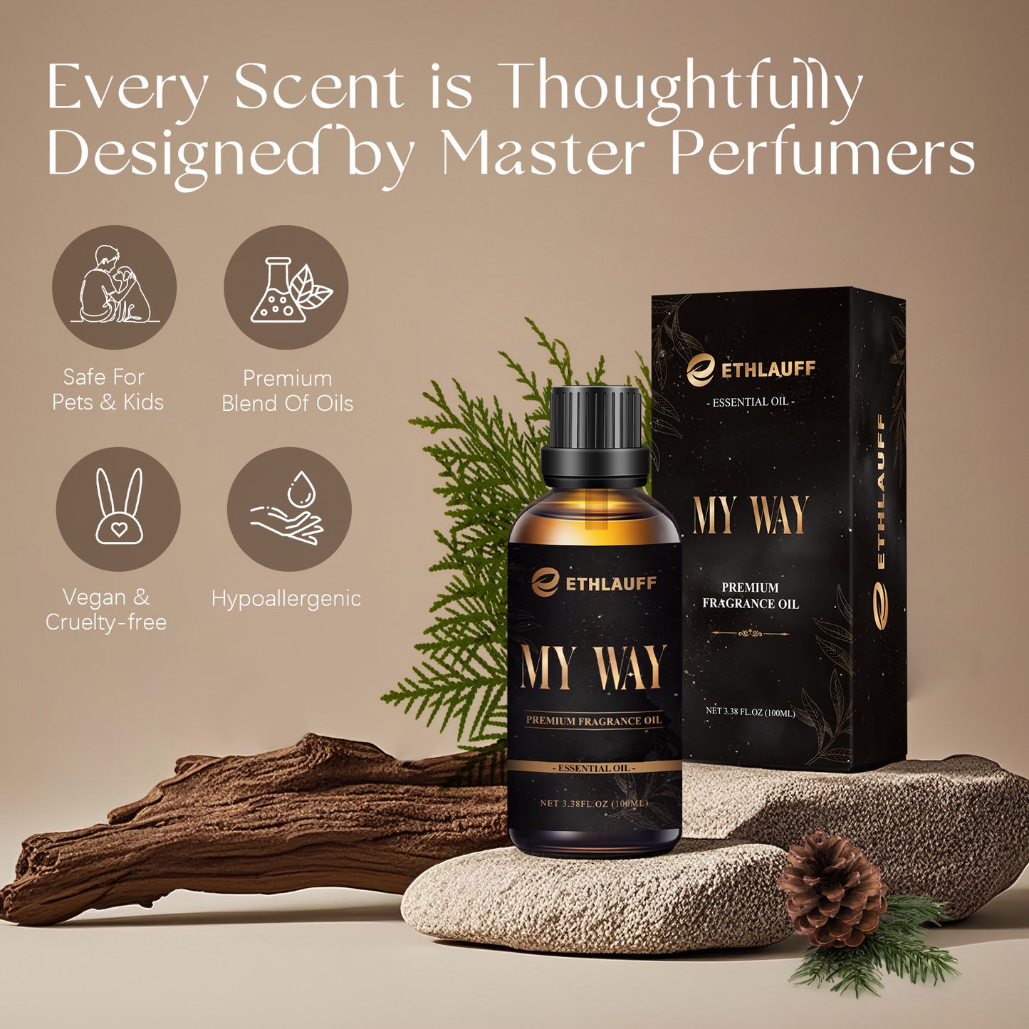 Hotel Essential Oils Set, Hotel Scents Fragrance Oil, Luxury Essential Oils for Diffuseret 6x10ML, My Way, Dream On, Cabana, 24k Magic, Black Velvet, Sweetest Taboo,Fall Gift