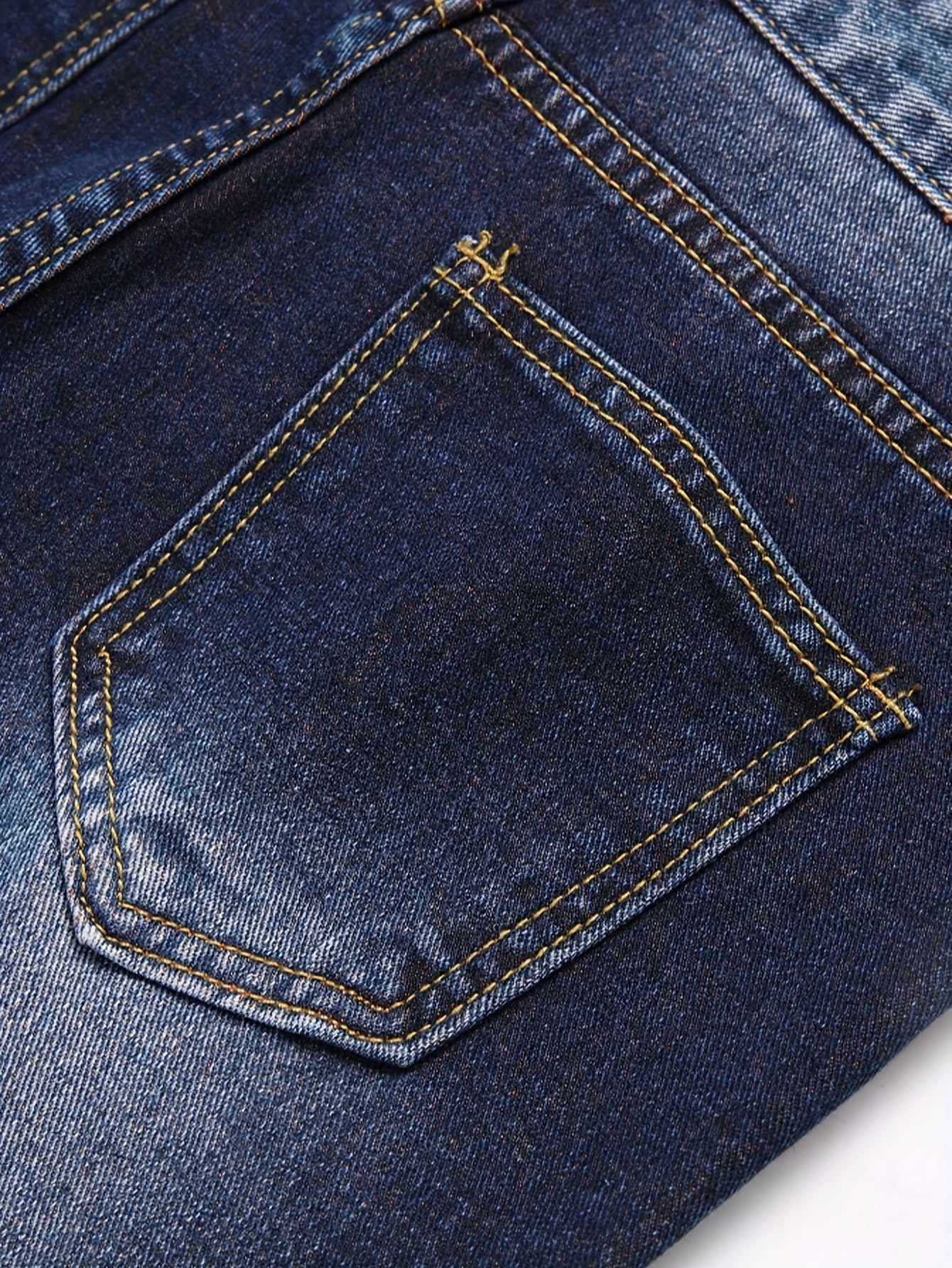 's & Teen Boys' Dark Washed Blue Distressed Jeans - Heavy-Denim Ripped Straight Leg Pants with Frayed Hem & Belt Loops, Mid-Rise Slim Fit for Casual Casual Attire (Machine Washable, All-Season) - Youthful Streetwear Style (Ag