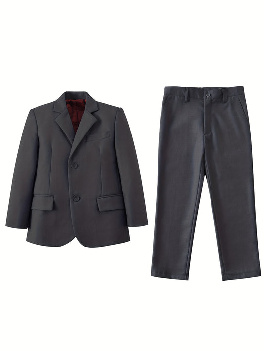 Boys 2pcs Suit Set Blazer&Pants 2-16Yrs Kids Formal Dress Suits for Wedding Party School British Style Teens Suits for Jacket&Pants Multiple Color Options