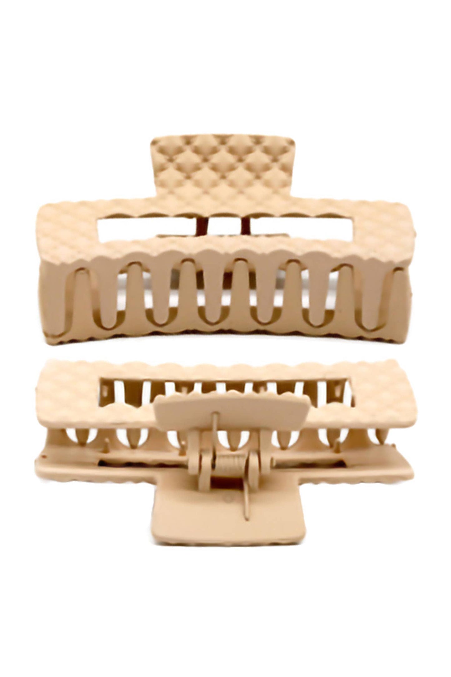 Diamond Wide Block Matte Earth Tone Hair Claw