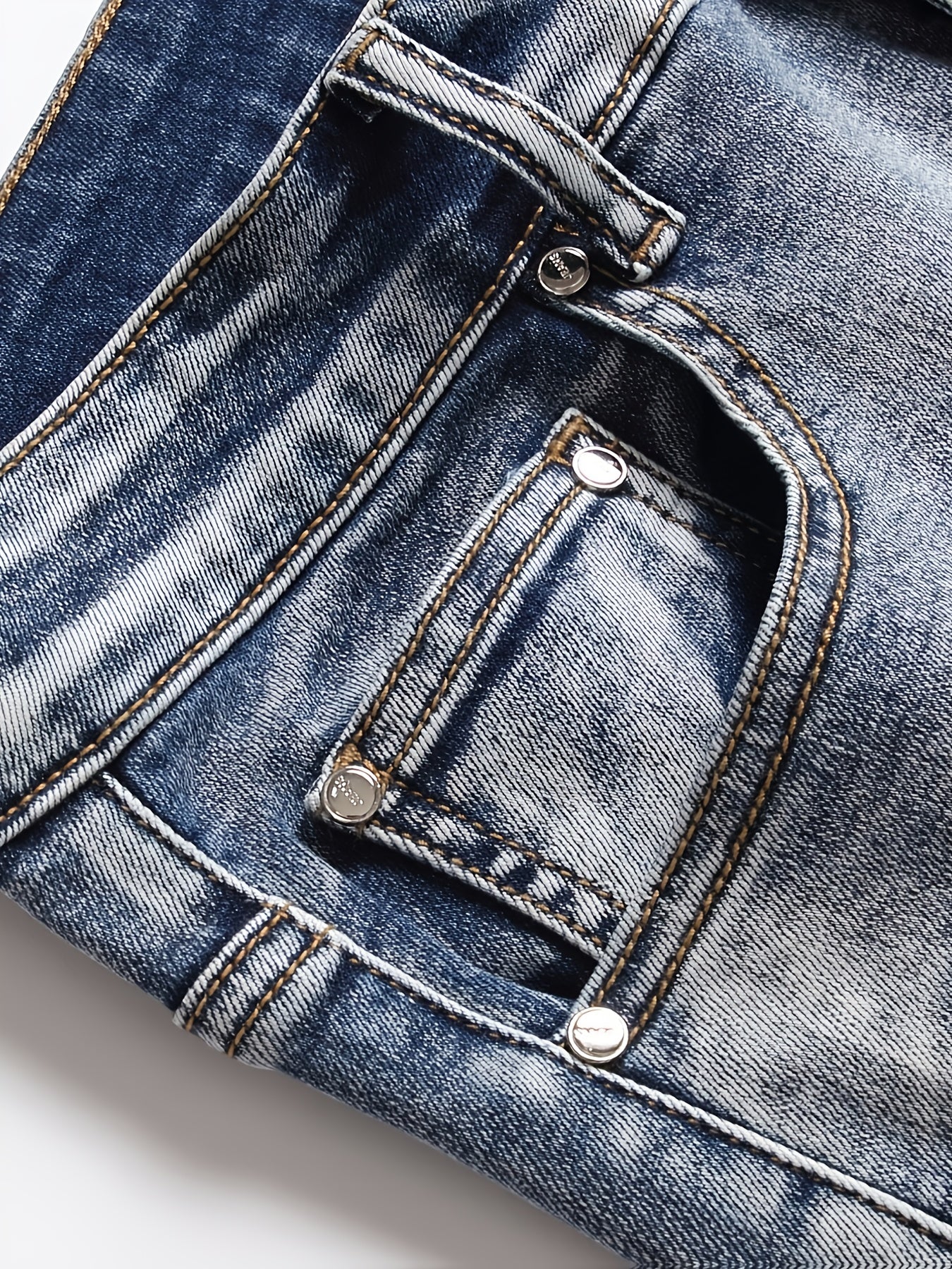 Men'S Slim-Fit Distressed Faux Denim with Raw Edges & Washed Texture - Machine-Washable Streetwear Faux Denim Trousers, All-Season Comfort, Solid Color Design for Casual & Formal Outfits, Versatile Clothing, Trendy Fashion, D