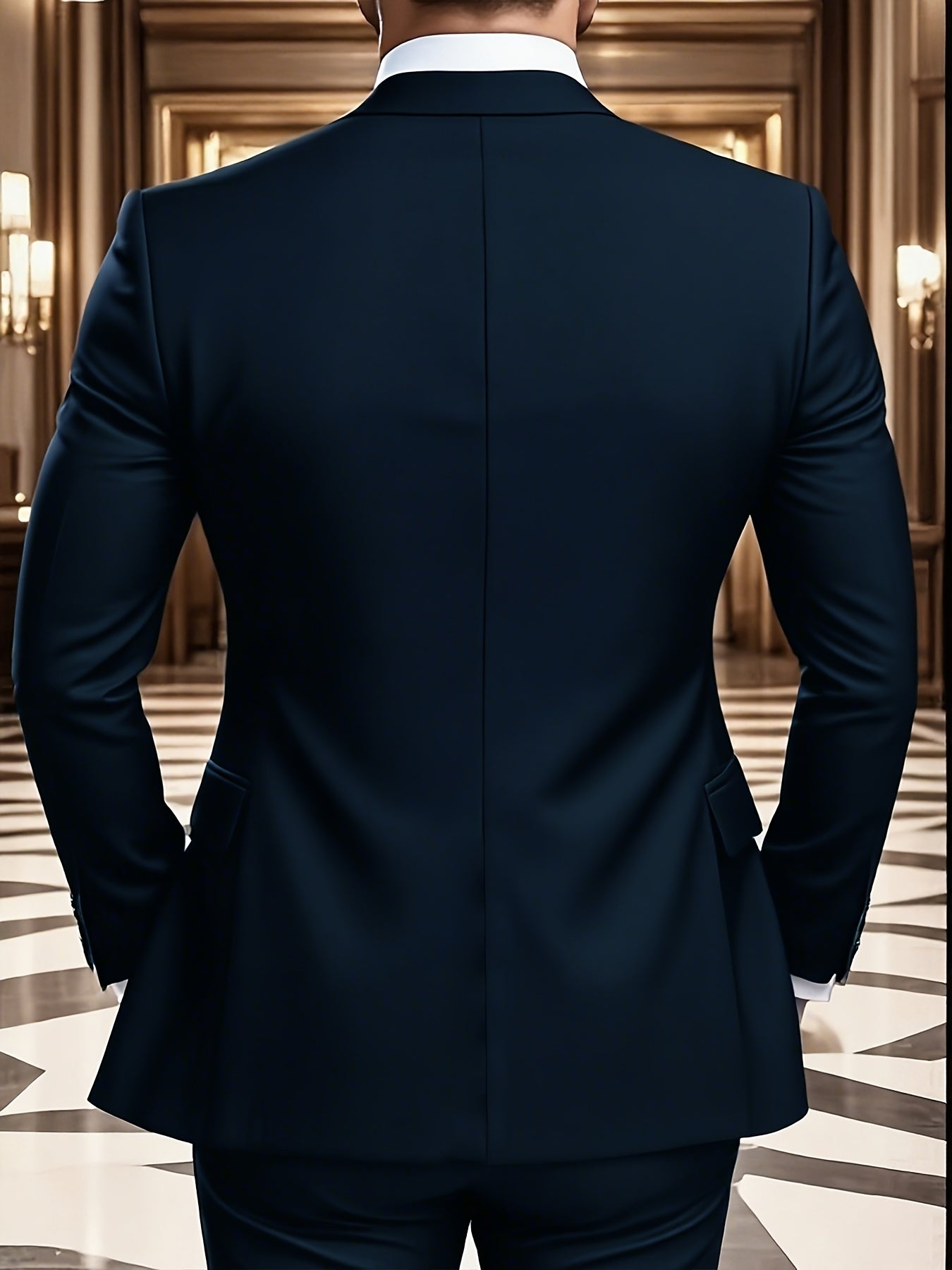 [Three-Piece Suit Set] Men's Three-Piece Suit Set with Vest and Trousers for Weddings and Formal Occasions