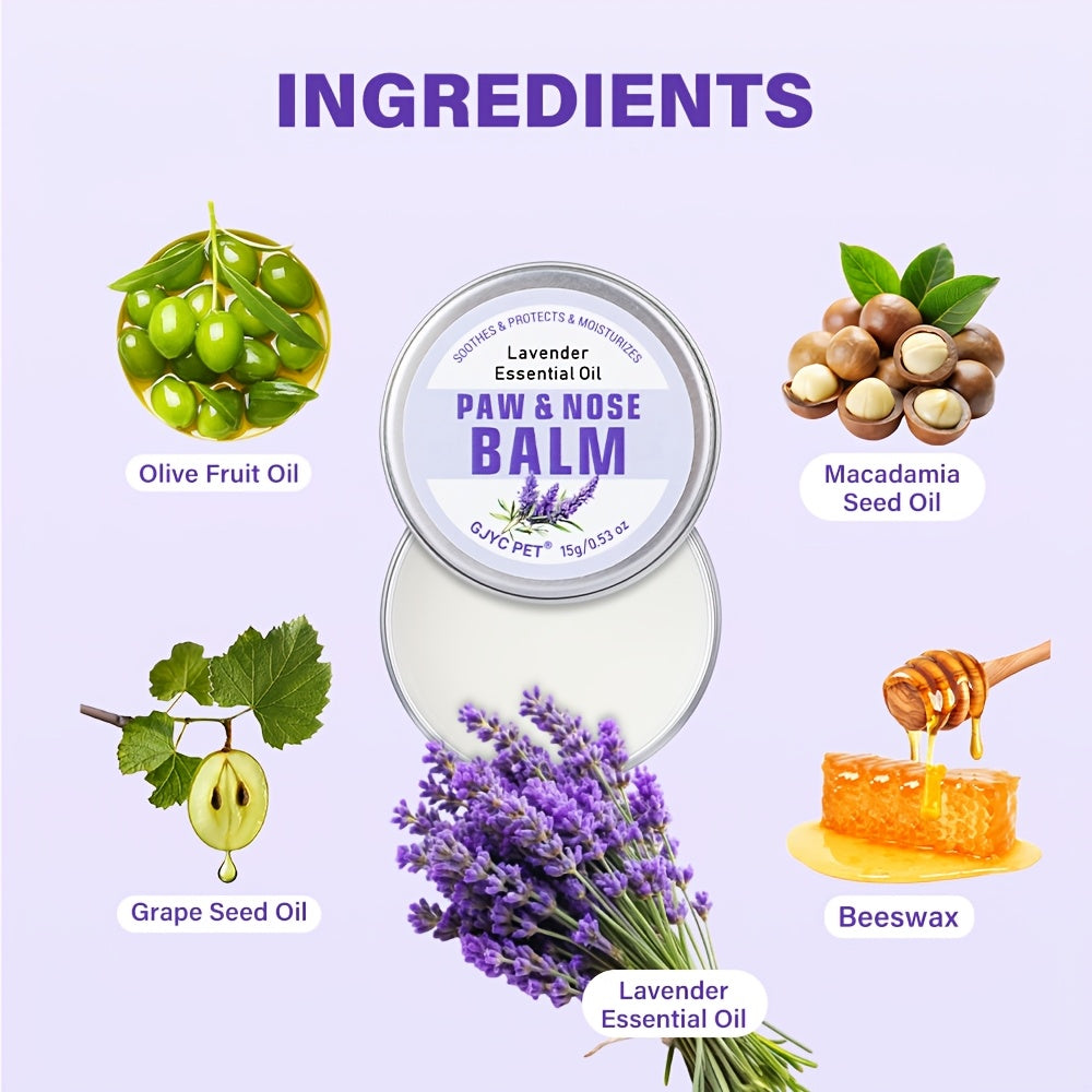 Pet Pampering, Lavender Scented Dog Paw & Nose Balm - Moisturizing Care, Enhances Cleanliness, Fresh Breath, Softens Elbows, Pet Grooming Essential, Dog Grooming