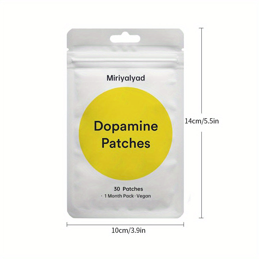 1 Month (30 Patches) - Dopamine Patches with Rhodiola & Mucuna Pruriens - Natural Dopamine Support, Light Beige-Friendly Adhesive, No Harsh Chemicals - for Adults, On-the-Go, Mood & Focus Booster - Vegan, Ethically Made, Loca