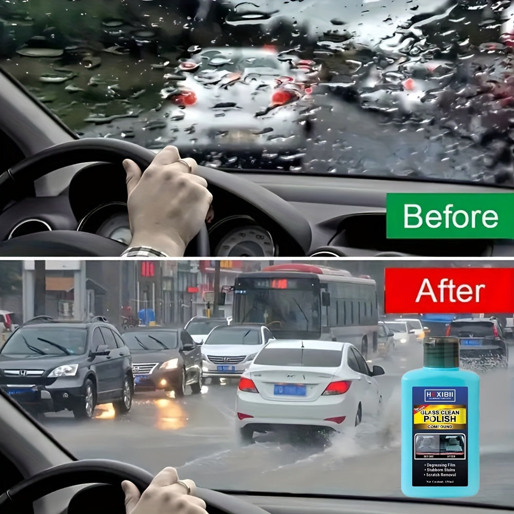 [Car Glass Film Remover] Car Glass Oil Film Remover - Glass Film Removal Paste for Auto and Home - Eliminates Coatings to Restore Glass to Clear