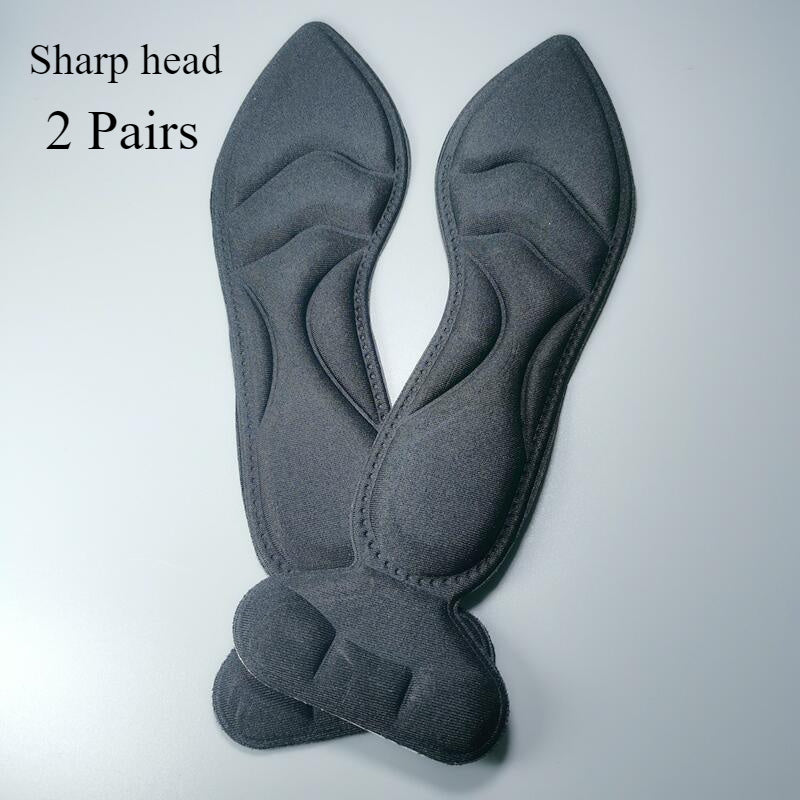 [Memory Foam Insoles] 4pcs Memory Foam Insoles | Breathable, Non-Slip, Ergonomic Design for All-Day Comfort, Comfort Footwear | Ergonomic Insoles | Memory Foam Insoles for High Heels, Flat Shoes & Boots - Black & Beige