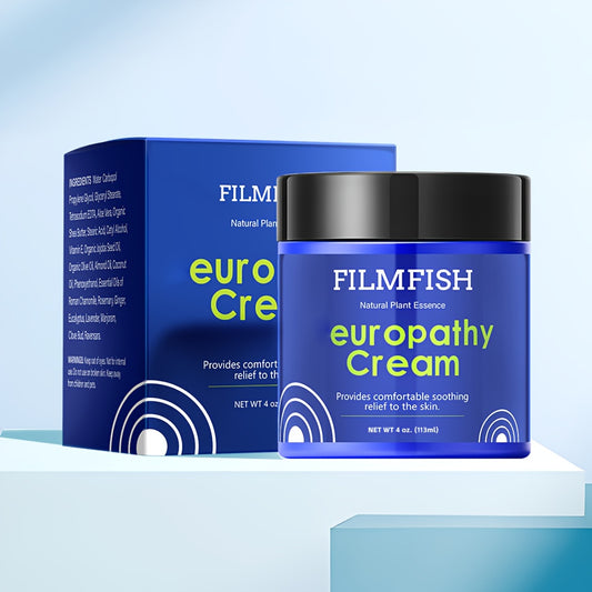FilmFISH Neuropathy Cream for Nerve, Feet, Hands, Legs, Muscles, Joints, Waist - Fast Absorbing, Alcohol-Free, with Arnica, Vitamin B6, Aloe Vera, Jojoba Oil & Vanilla Scent - All Light Beige Types, Unisex Adult Skincare, Ner