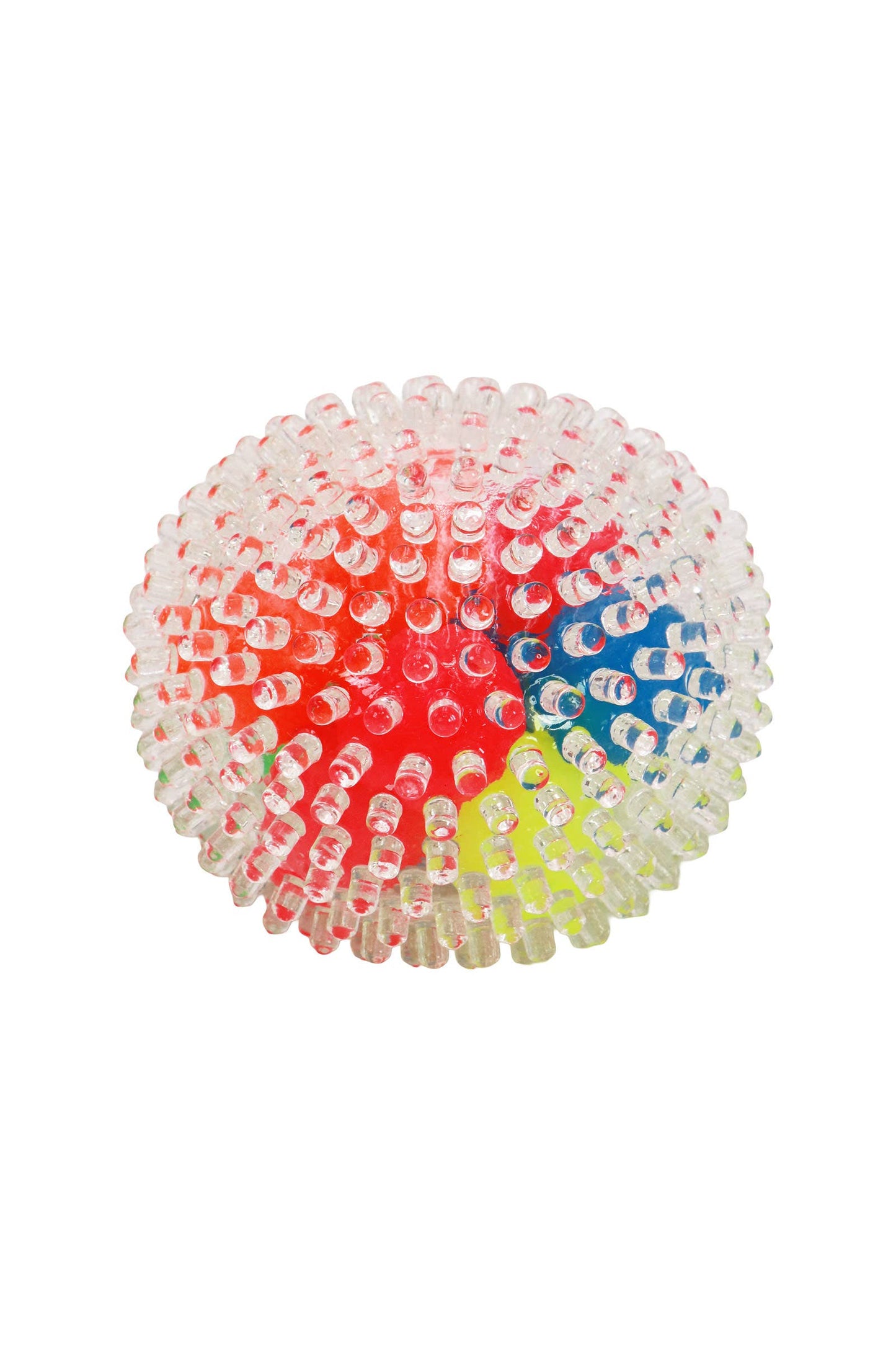 (1) Clear Spiky Colorful Squish Ball Toy