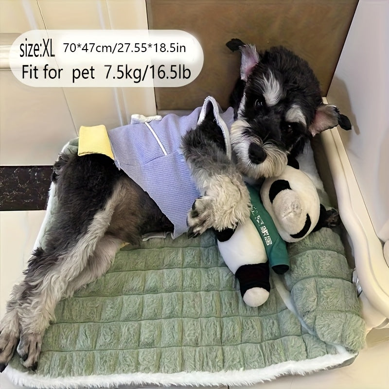 Four Seasons Dog Mat Washable Winter Sleeping Pad for Dogs, Green Soft Spinal Protection