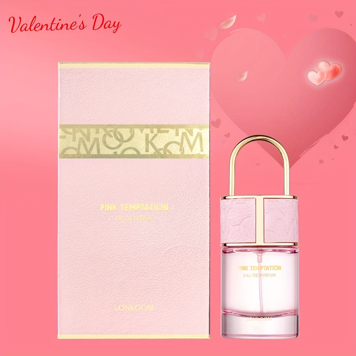 Long-Lasting 1.69oz/50ml PINK TEMPTATION EDP Perfume for Women - Oriental Floral Scent with Orange Blossom Bergamot Tuberose Vanilla Musk Notes - Ideal for Valentine's Day and Other Festivals Holiday Gifts&Dates