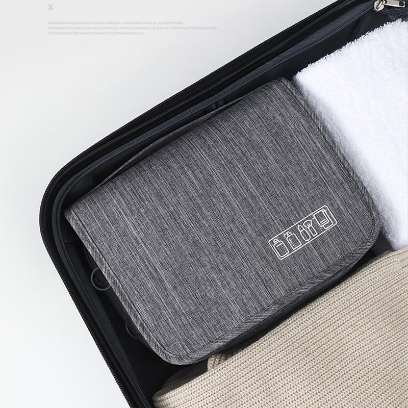 Large Capacity Travel & Business Makeup Organizer Bag - Durable Polyester, Wet & Dry Separation Design, Multiple Compartments for Cosmetics, Toiletries, And Accessories, Ideal for And Women, Travel Organizer|Sleek Organizer|D