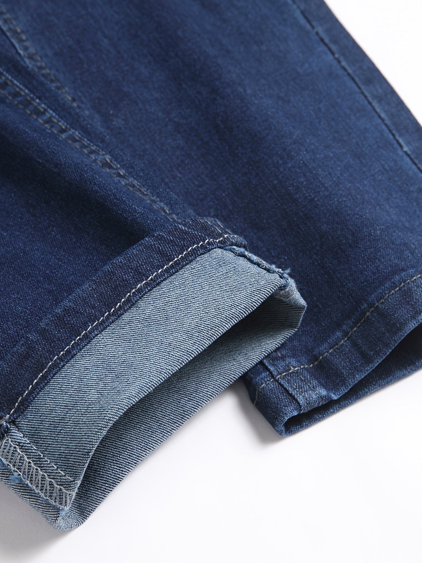 Men's Premium Stretch Denim Jeans - Slim Fit Straight Leg Distressed Ripped Jeans with Details, Medium Stretch Comfort, Street Style All-Season Casual Pants, Machine Washable, Trendy Streetwear