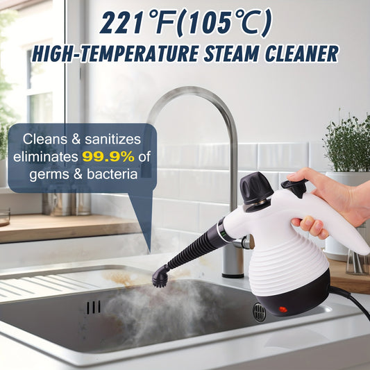Hand-held Steam Cleaner, Steam Boiler Cleaning, Household Multi-purpose Portable Steam Cleaner, With Safety Lock And 10 Accessory Kits, Can Remove Dirt, Oil Stains, Etc., Saving Time And Effort.