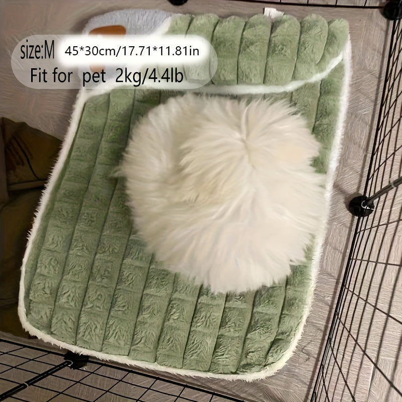 Four Seasons Dog Mat Washable Winter Sleeping Pad for Dogs, Green Soft Spinal Protection