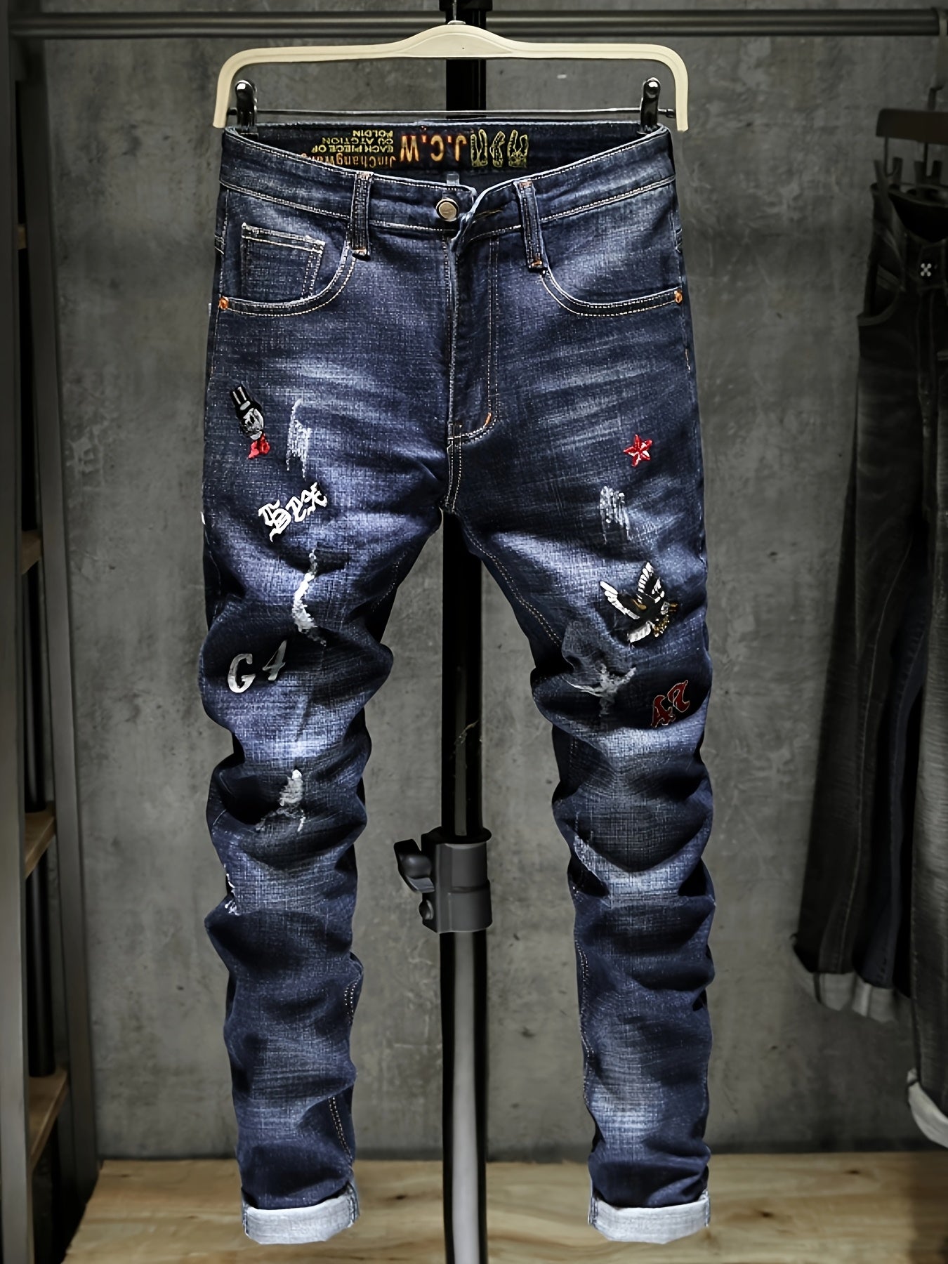 Men's Summer Fashion Trend Elastic Comfortable Versatile Slim-fit Jeans, Suitable for All Seasons.
