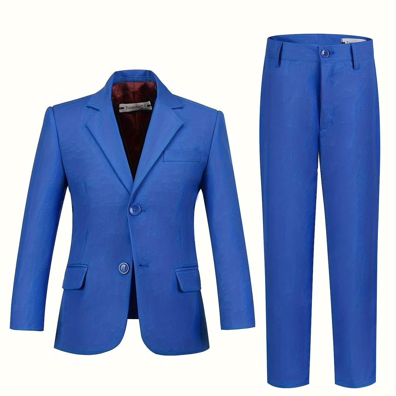 Boys Suit Two Piece Set Formal Banquet Graduation Evening Party Performance School Uniform Birthday Party Wedding Teens Dress for Boy Kids Tuxedo Jacket Blazer Pants Suit Size 2-16Y Back to School Season