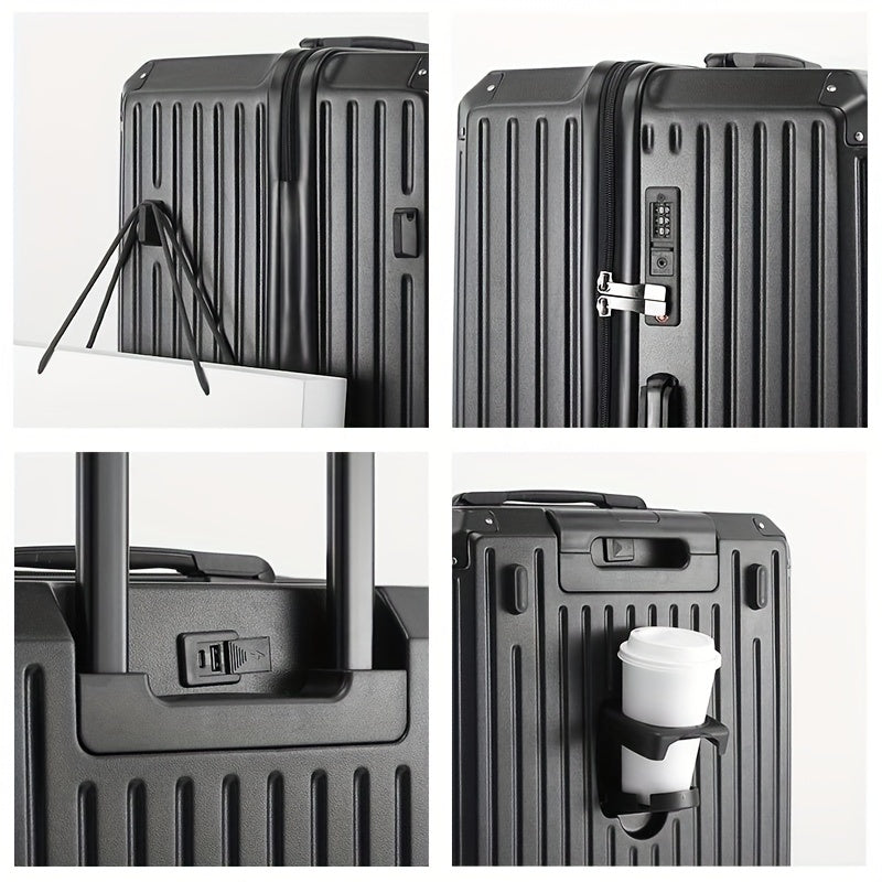 Large Capacity And Lightweight Suitcase Set 13+24, Metal Corner, Customs Password Lock, ABS+PC, Wet And Dry Storage Bag, Universal Wheel, Water Cup Holder, USB Charging To Interface Suitcase Student Hand Push Box Can Be Found