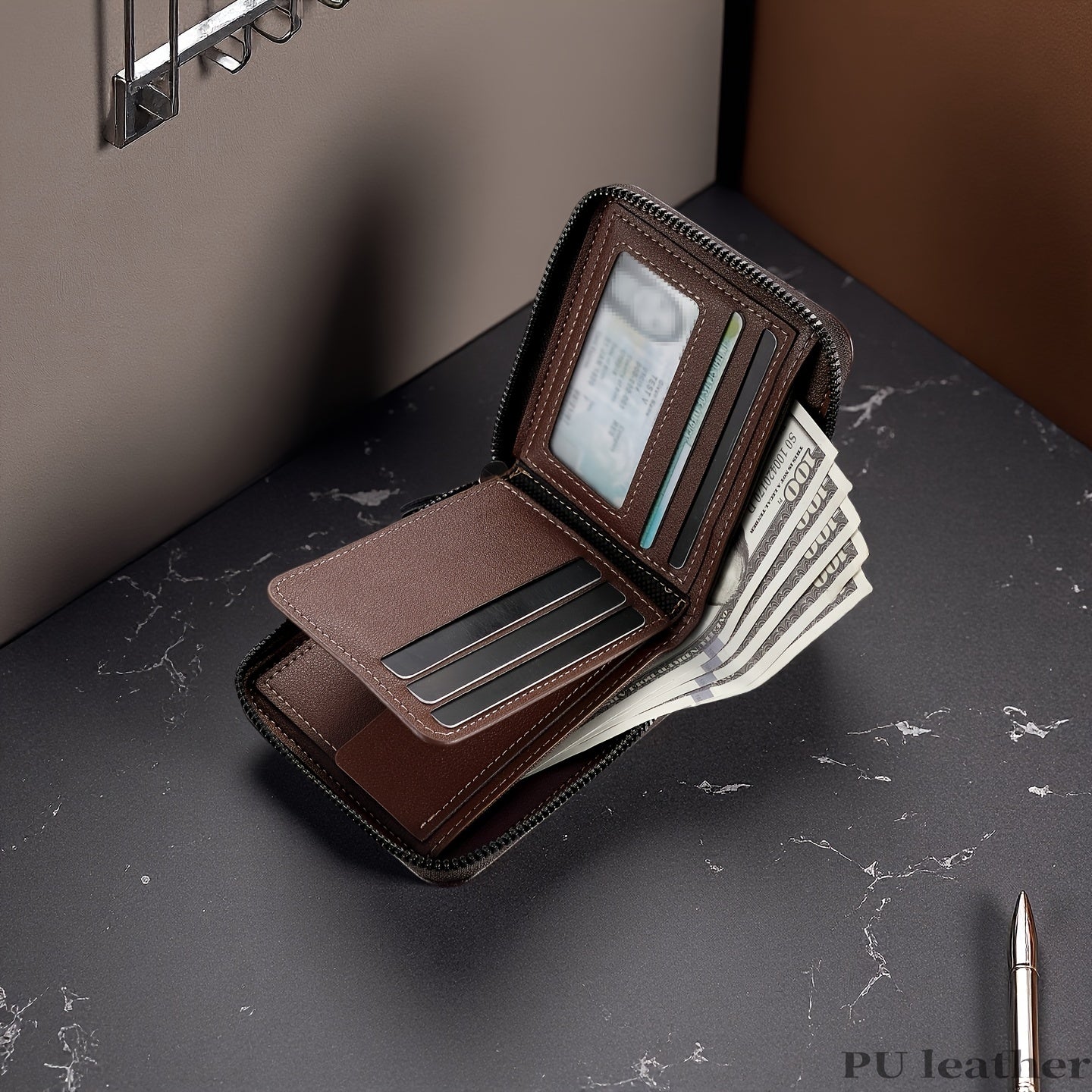 New Men's Wallet, Fashionable Multi-Functional Zipper Design with Multiple Card Slots for Easy Organization and Storage - Perfect Gift for Couples, Father & Son Birthdays or Special Occasions