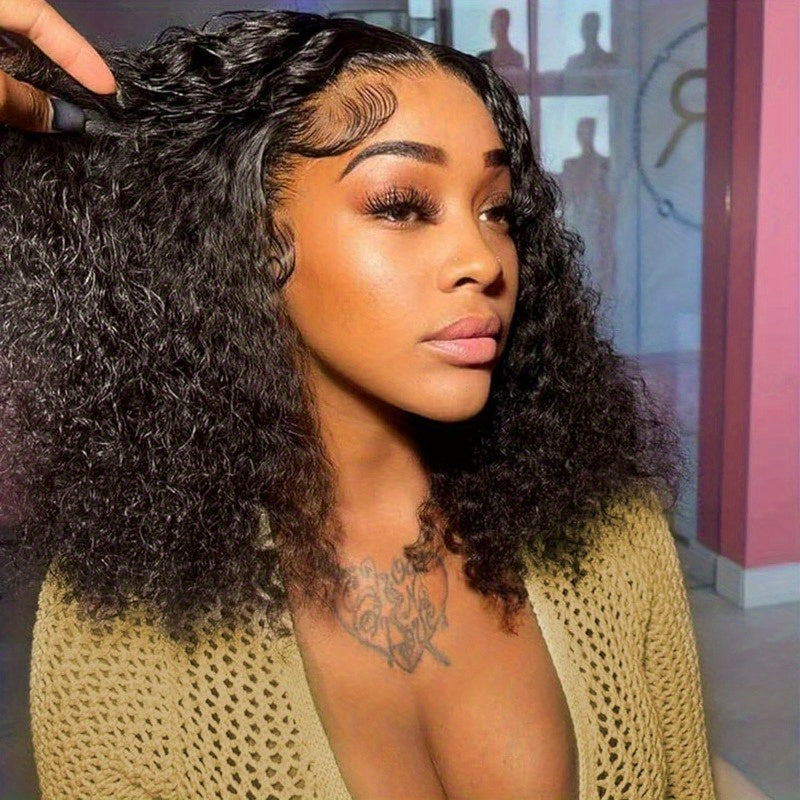 13x4 Water Wave Frontal 14 Inch Curly Bob Wig Wet and Wavy For Women