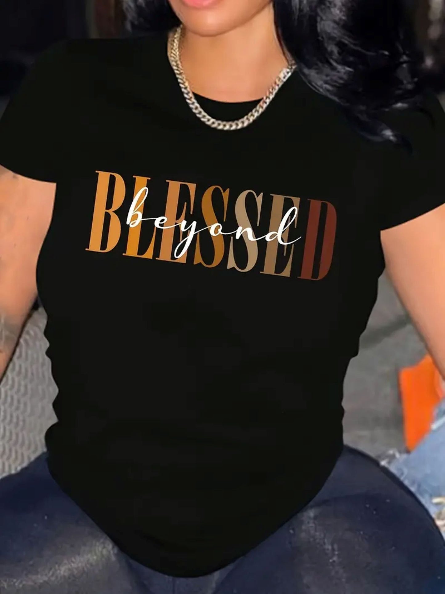 Blessed T-Shirt For Women Casual Short Sleeve Tee 1 Pcs 100% Heavy Cotton - Comfortable Crew Neck, Soft Adorable Tees Tops