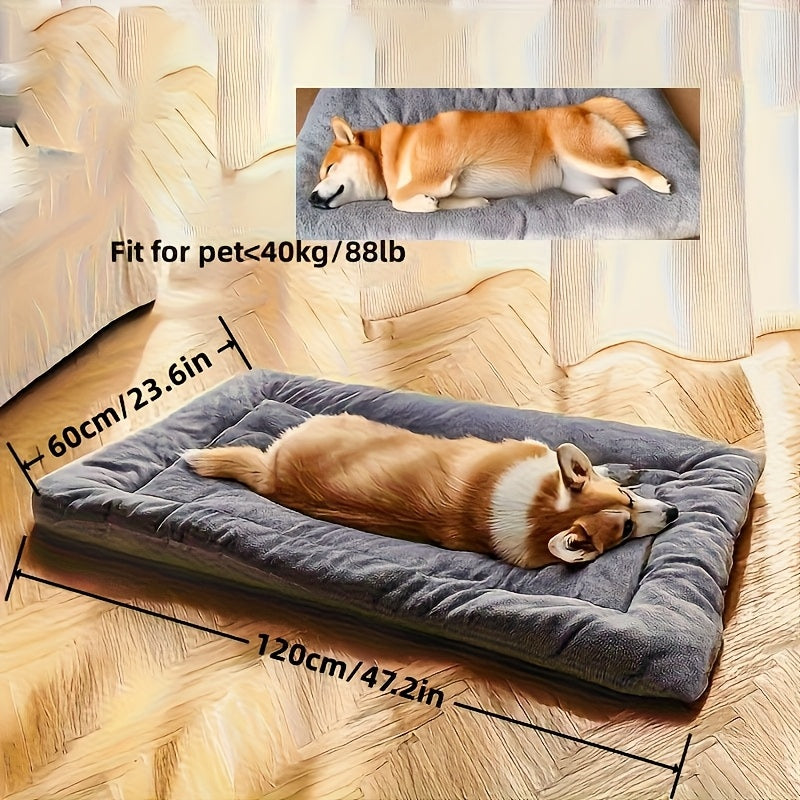 Extra Large Plush Dog Bed Sofa - Thick Soft Polyester Pet Mattress for Small Medium Large Dogs & Cats, Cushioned Rectangular Design with Grid Pattern, All-Season Cozy Furniture for Indoor/Outdoor Use, Pet Furniture Bed, Cozy