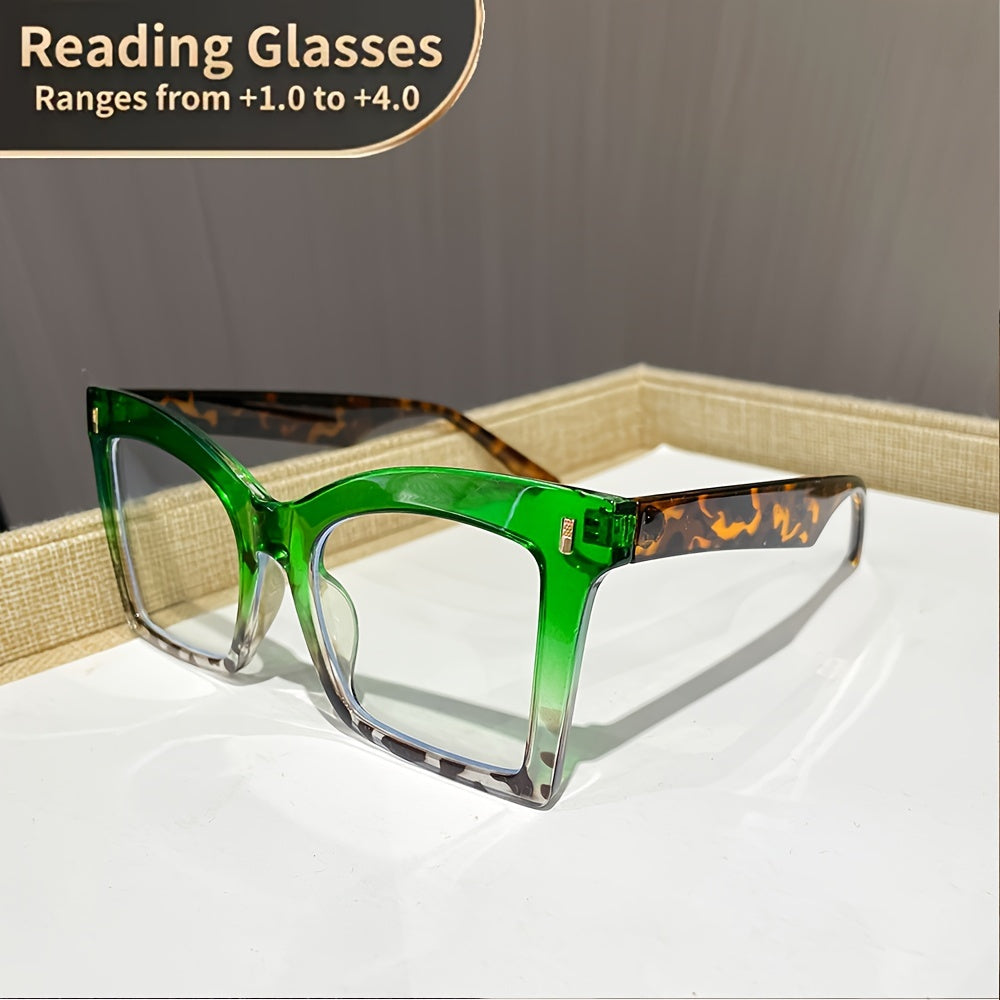 2 pairs of Women's reading glasses with beautiful color matching and sturdy metal hinges, suitable for computers, reading books, daily life, the best gift for elders