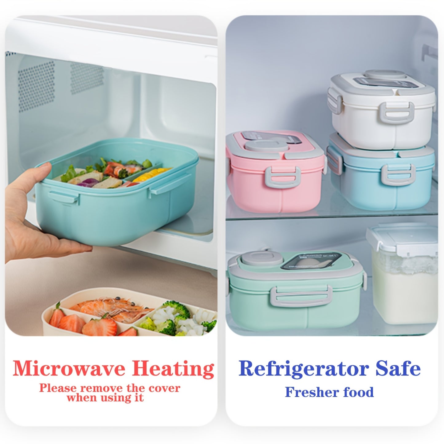 [Lunch Box Set/only Lunch Box][Local Warehouse]Halloween Gift-2-tier 6 Compartments Lunch Box Set. Bento Box For School, Office, Outdoor Picnic. |Food Storage Container|Kitchen Accessories|Bento Box With Lunch Bag|