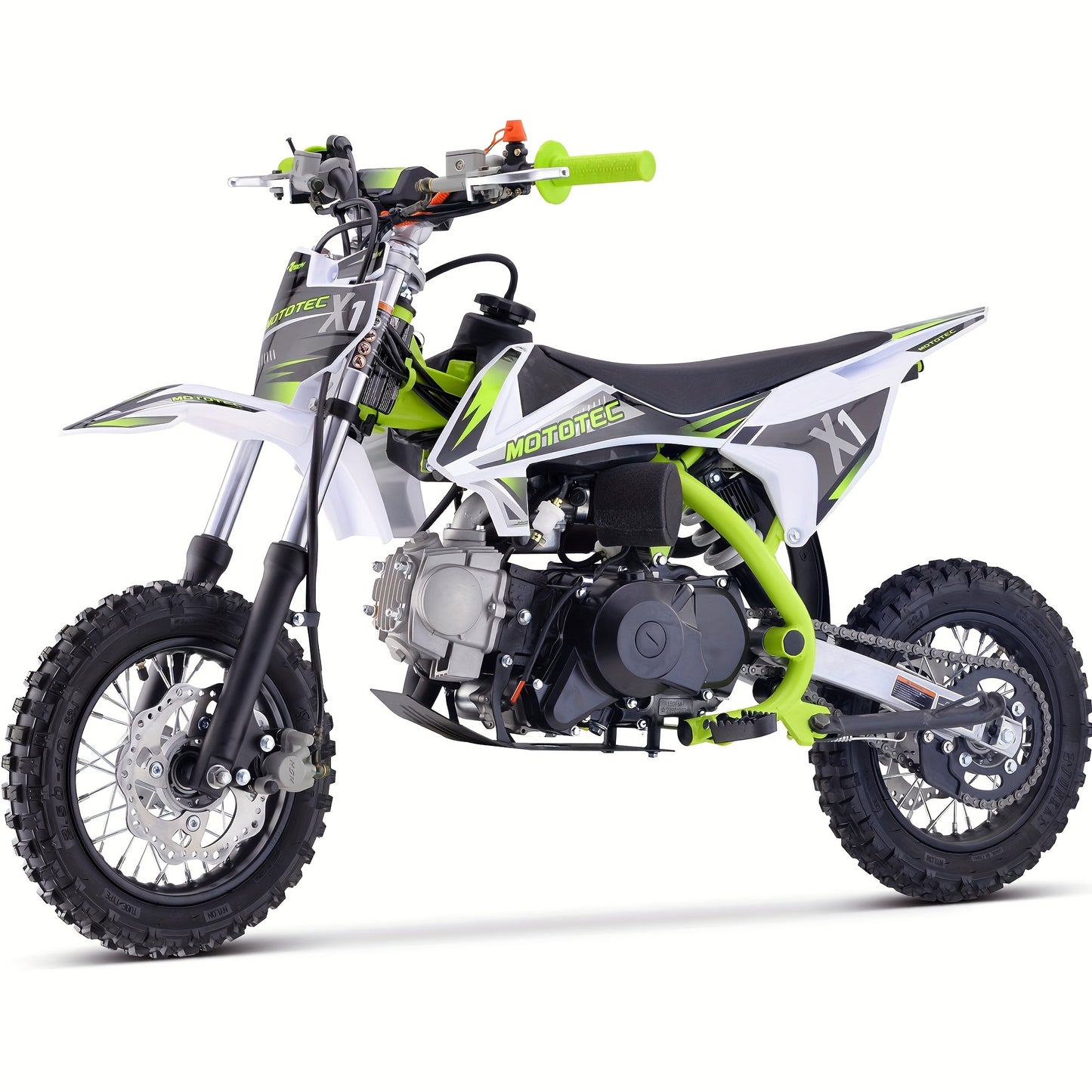Gas Dirt Bike | 110cc 4-Stroke Engine | 6.7 HP, 8000 RPM | Carbon Steel Frame | Electric Start | SAE 10W | 74.39oz Fuel Tank | Durable Design for Off-Road Adventures, Offroad Biking | Dynamic Graphics | Rugged Tires