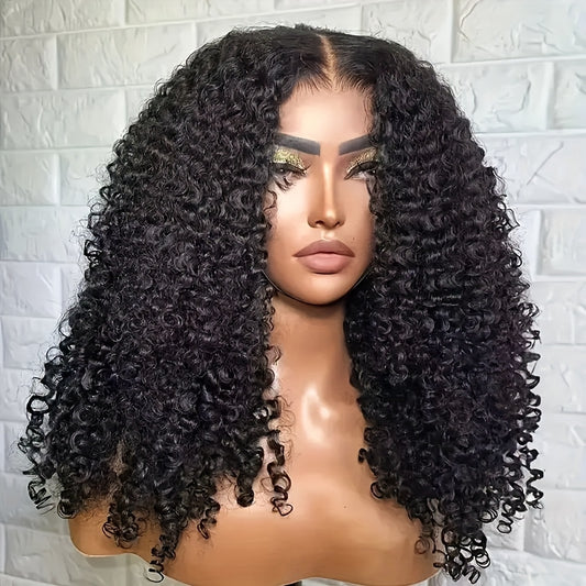 250% Density 13X4 Deep Wavy Wigs With Tiny Knots 100% Brazlilian Virgin Human Hair #1B Curly Wave Lace Frontal Wigs Natural Color Glueless Pre Cut Wigs Pre Plucked With Baby Hair HD Transparent Lace Front Wigs For Women Long