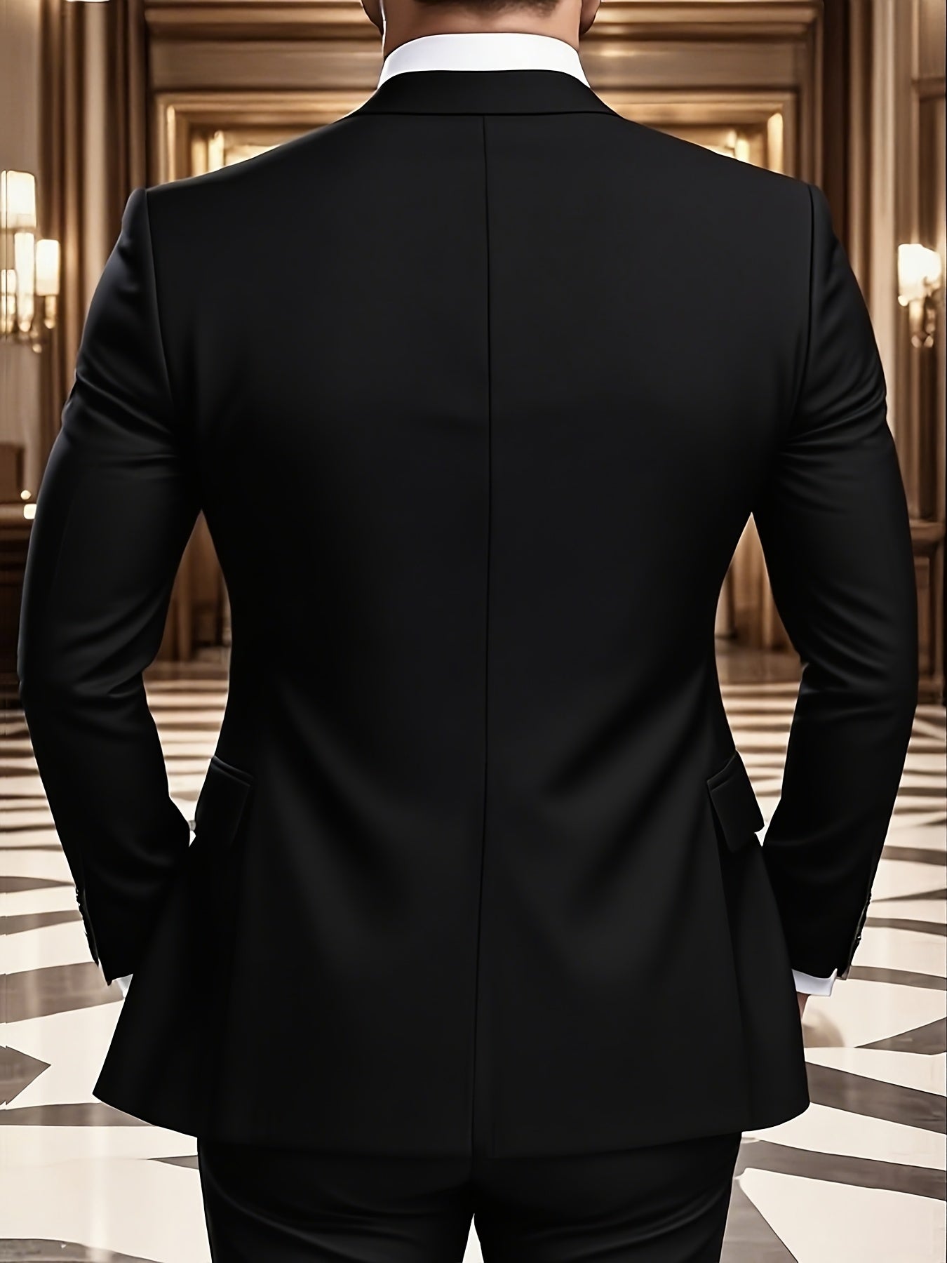 [Three-Piece Suit Set] Men's Three-Piece Suit Set with Vest and Trousers for Weddings and Formal Occasions