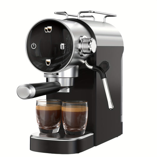 20 Bar Semi-Automatic Espresso Machine with Milk Frother - Heavy Duty Espresso Maker, Compact Coffee Machine with 40oz (1.2L) Removable Tank, Stainless Steel Construction, Built-in Handle - for Home, Office, Cafe - Cappuccino