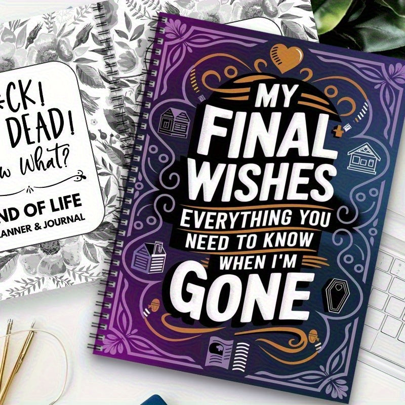 My Last Wish: Everything You Need to Know When I'm Gone - Spiral Bound Lifetime Planner & Will Organizer, Purple & Golden Cover with Durable Paper - Funeral Arrangements, Heir Planner, Legacy Organizer for Adults, Handbook fo