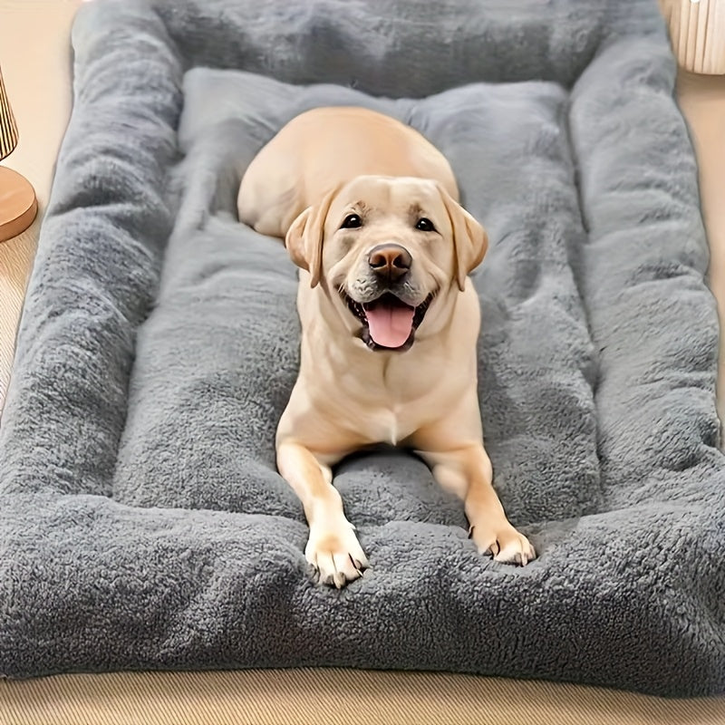 Extra Large Plush Dog Bed Sofa - Thick Soft Polyester Pet Mattress for Small Medium Large Dogs & Cats, Cushioned Rectangular Design with Grid Pattern, All-Season Cozy Furniture for Indoor/Outdoor Use, Pet Furniture Bed, Cozy