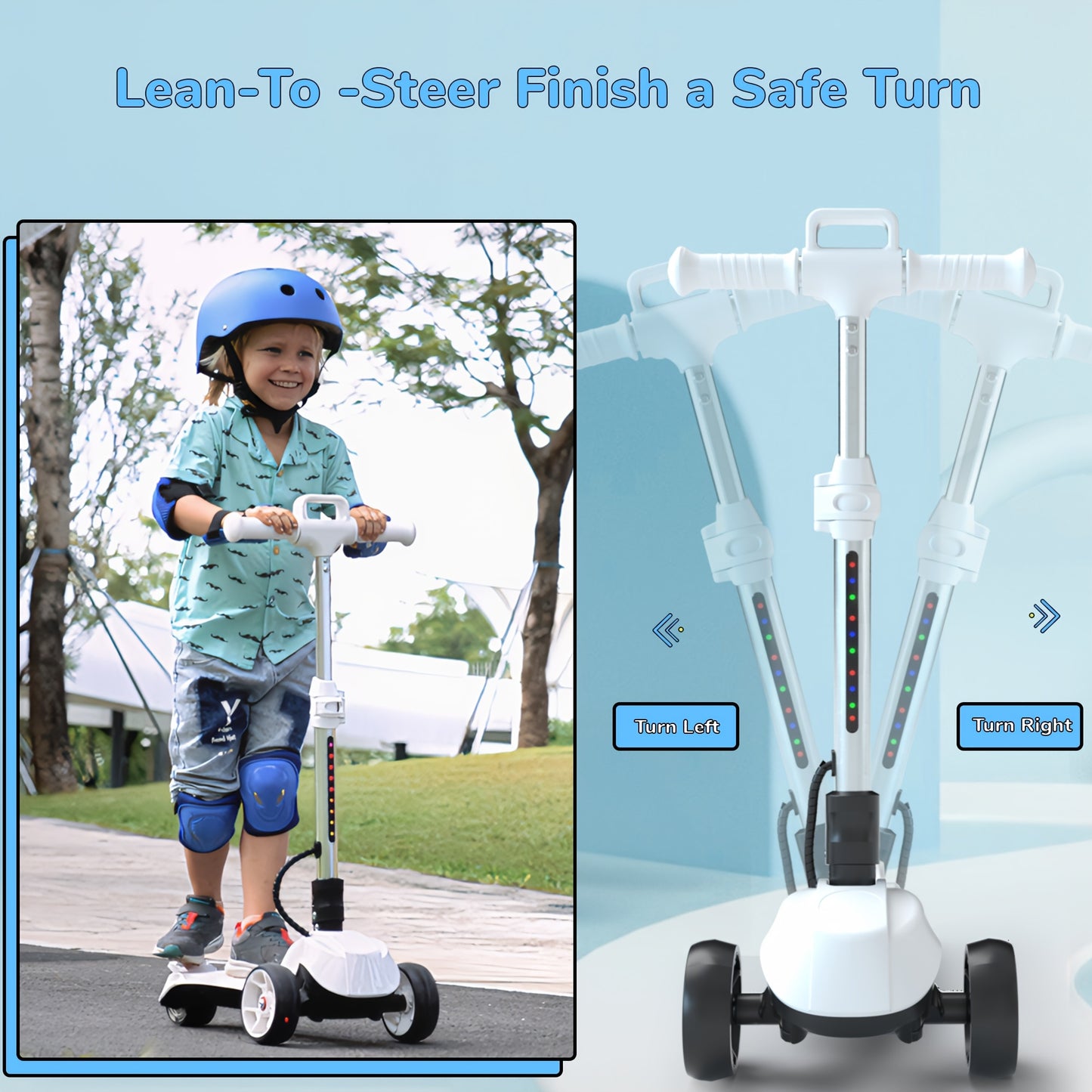Best Seller- IK2 Electric Scooter for Youngsters 3-8, 70W Folding & 8KM/H Top E-Scooter, 30-60 Mins Ride Time, Colorful Glowing Wheels, Adjustable Height, 2025 New EScooter Gifts for Boys Girls