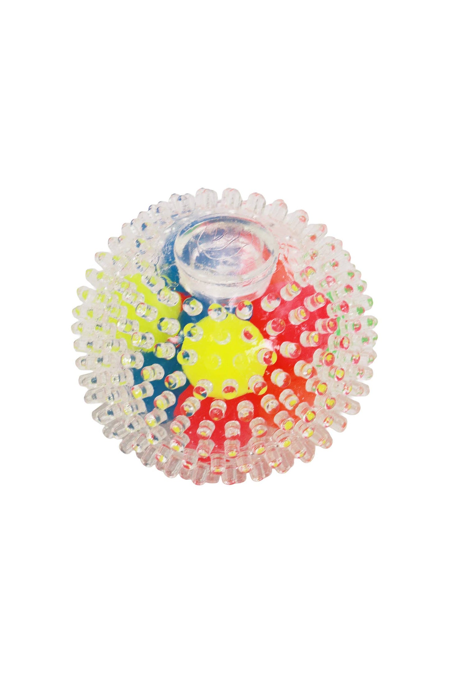 (1) Clear Spiky Colorful Squish Ball Toy